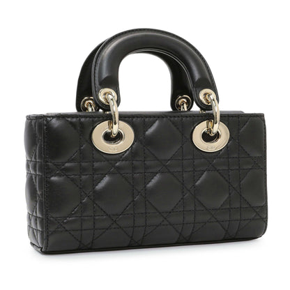 Exclusive Christian Dior Black Cannage Mini Lambskin Lady D-Joy — Side View