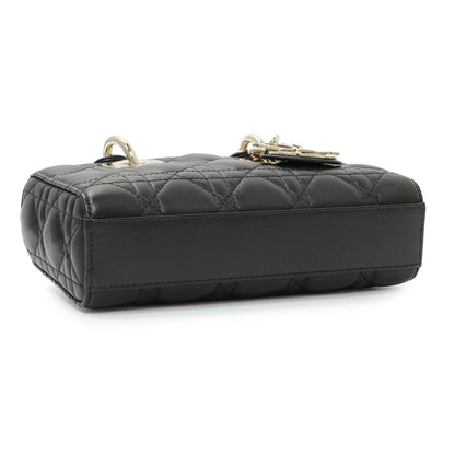 Exclusive Christian Dior Black Cannage Mini Lambskin Lady D-Joy — Back View