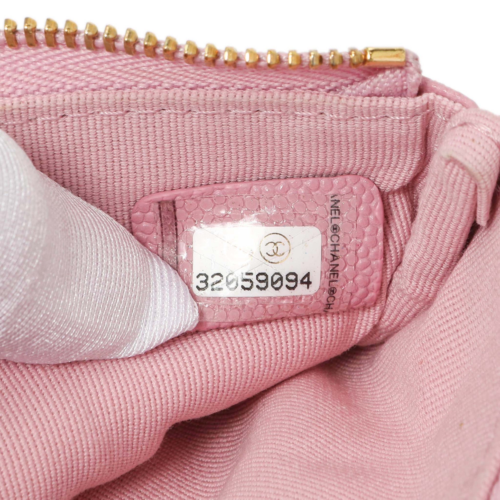 Exclusive Chanel Pink Quilted Caviar Small Cosmetic Case — Lifestyle View