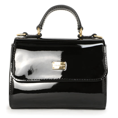 Exclusive Dolce & Gabbana Black Vernice Mini Satchel — Side View