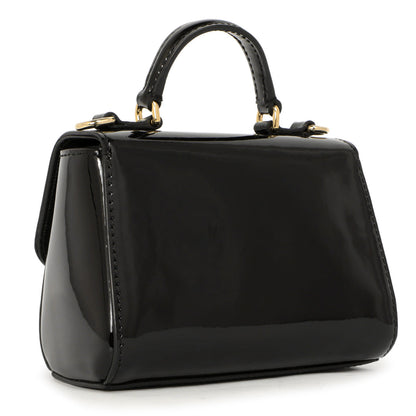 Exclusive Dolce & Gabbana Black Vernice Mini Satchel — Back View