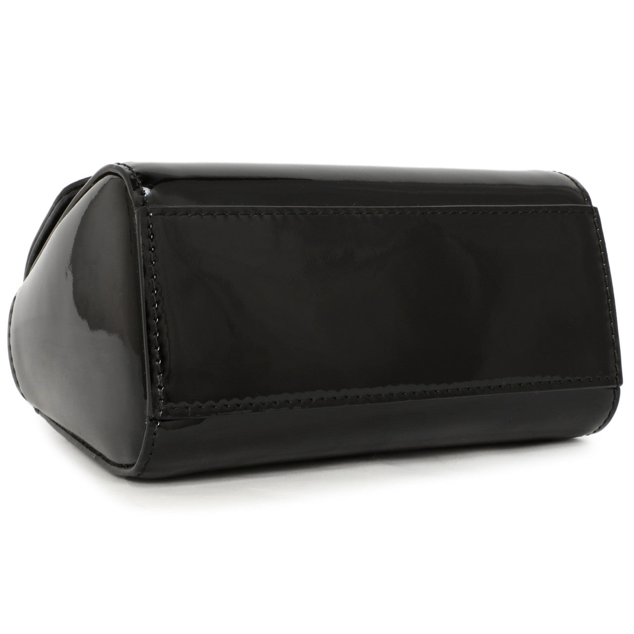Exclusive Dolce & Gabbana Black Vernice Mini Satchel — Top View