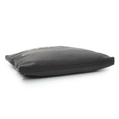Exclusive Gucci Logo Print Leather Pouch — Back View