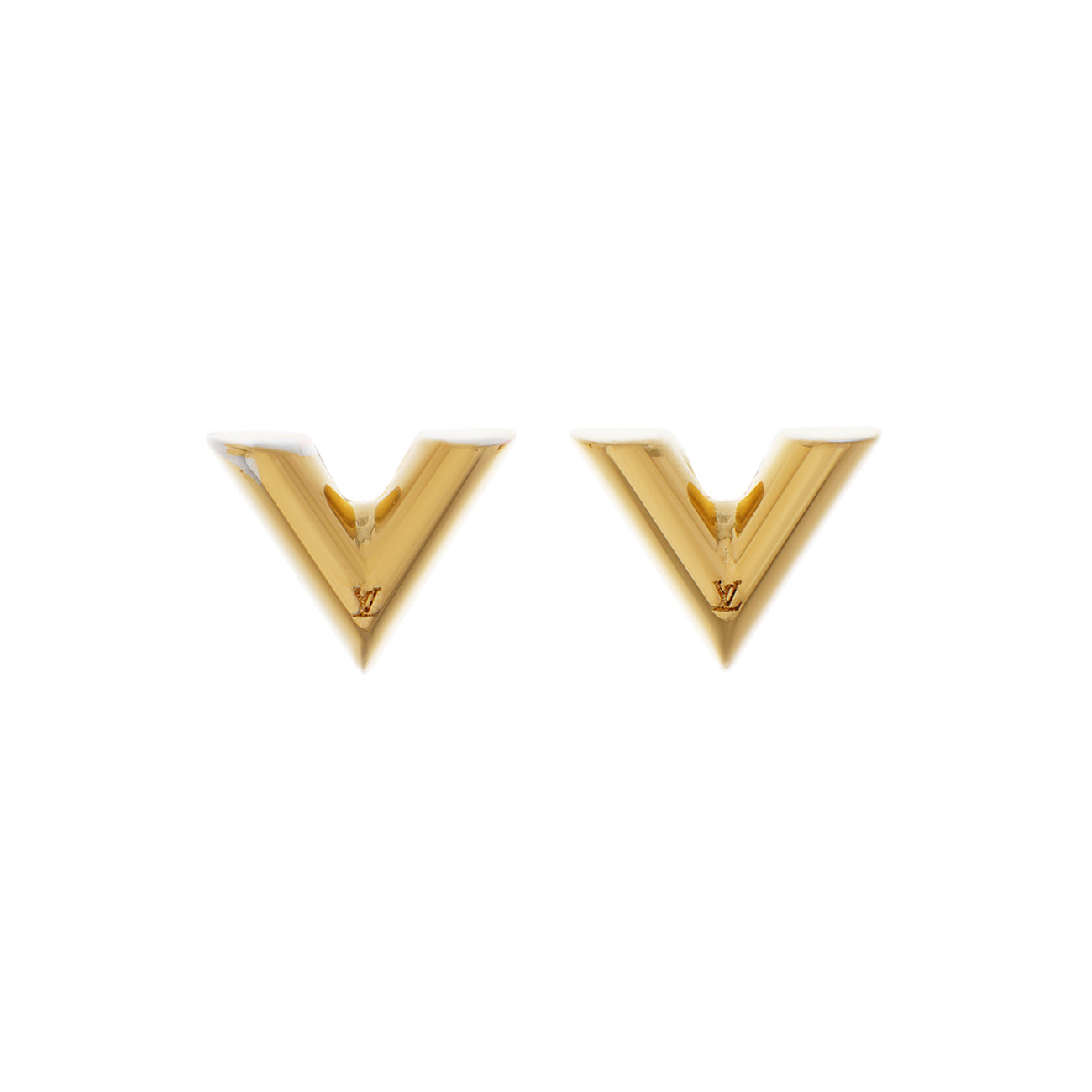 Exclusive Louis Vuitton Essential V Stud Earrings — Front View