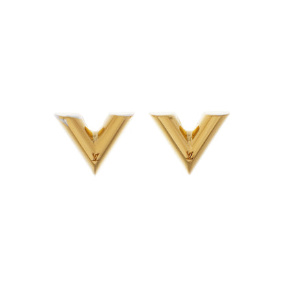Exclusive Louis Vuitton Essential V Stud Earrings — Front View