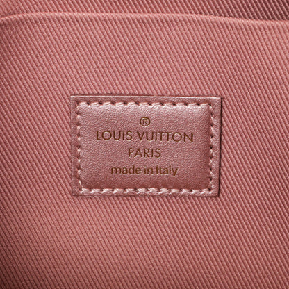 Exclusive Louis Vuitton Metallic Pale Pink Vernis Pochette Felicie Chain Wallet — Detail View