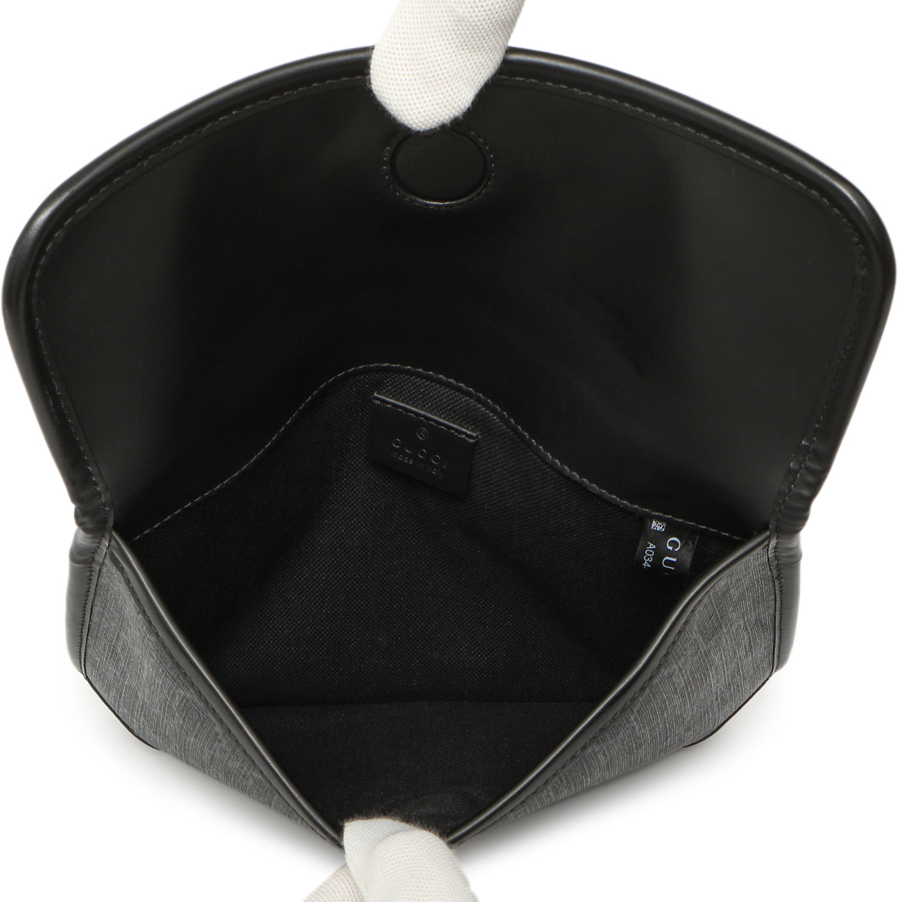 Exclusive Gucci Black GG Supreme Monogram Belt Bag — Top View