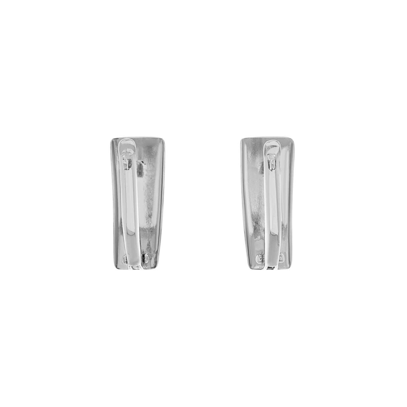 Exclusive 14K White Gold Diamond Cut Earrings — Side View