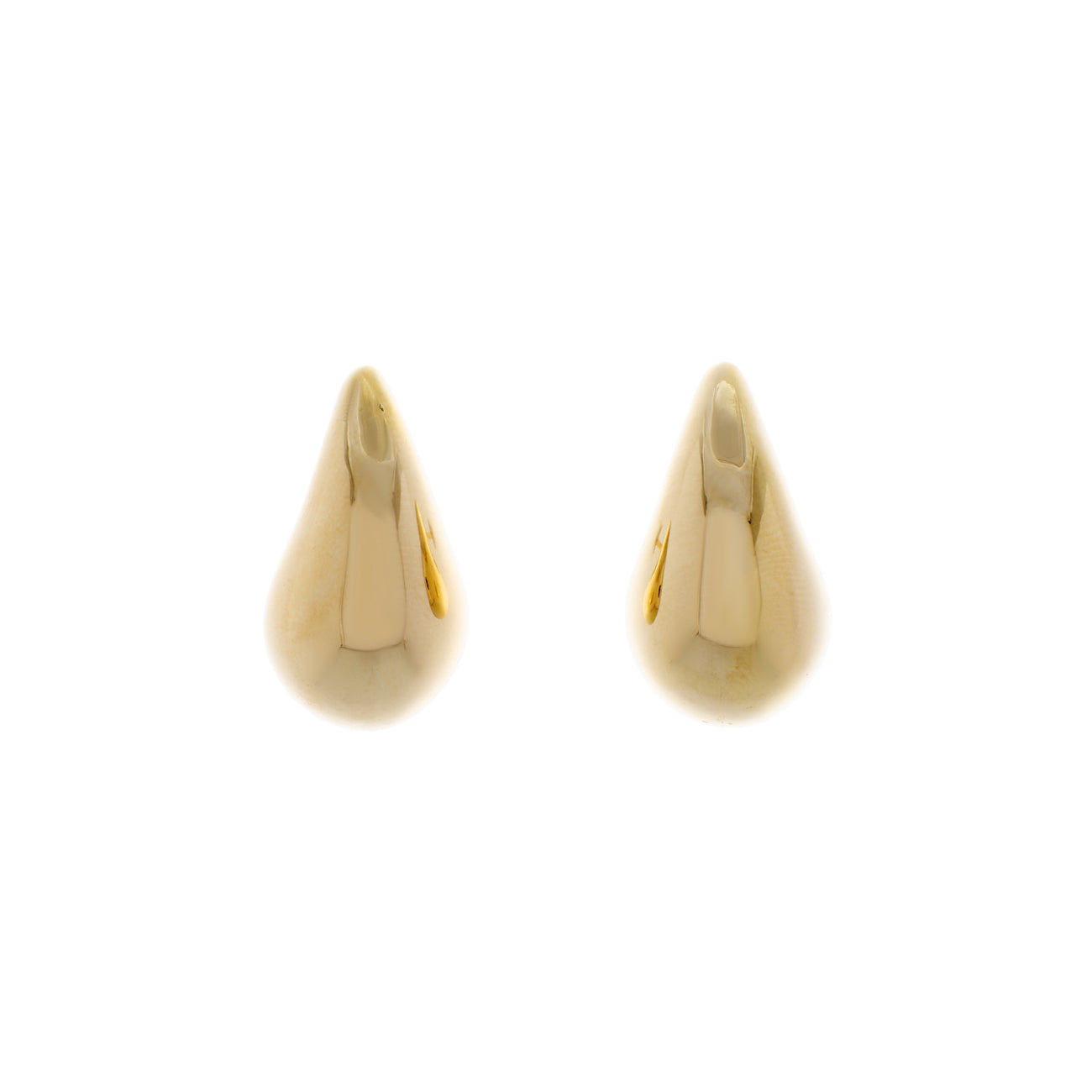 Exclusive 18K Yellow Gold Teardrop Earrings — Front View