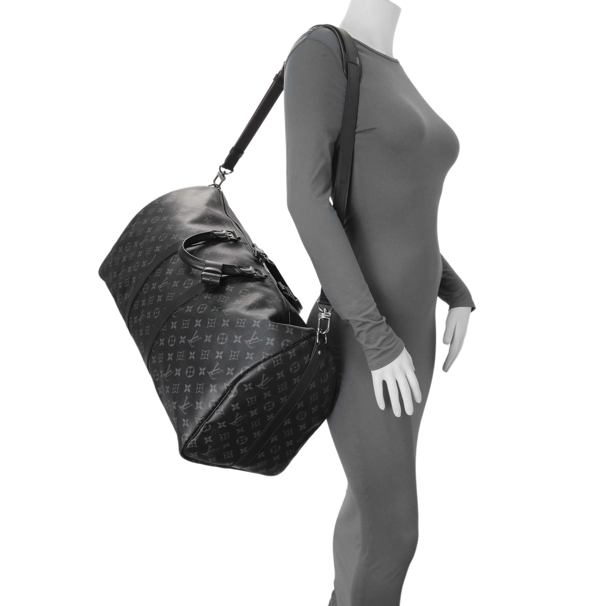 Exclusive Louis Vuitton Monogram Eclipse Keepall Bandouliere 55 — Alternate View 10