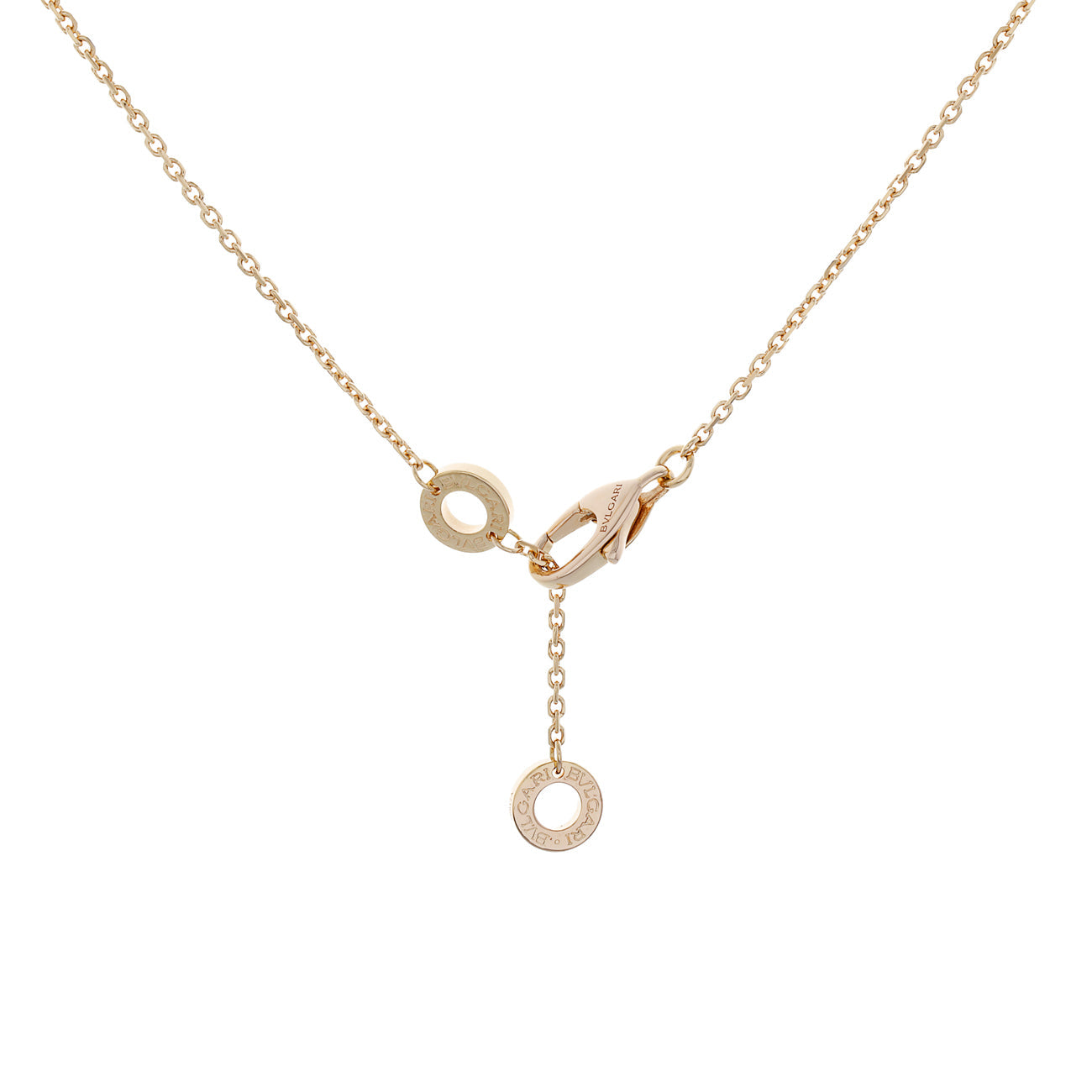 Exclusive Bulgari 18K Rose Gold Mother of Pearl Diamond Divas’ Dream Necklace — Back View