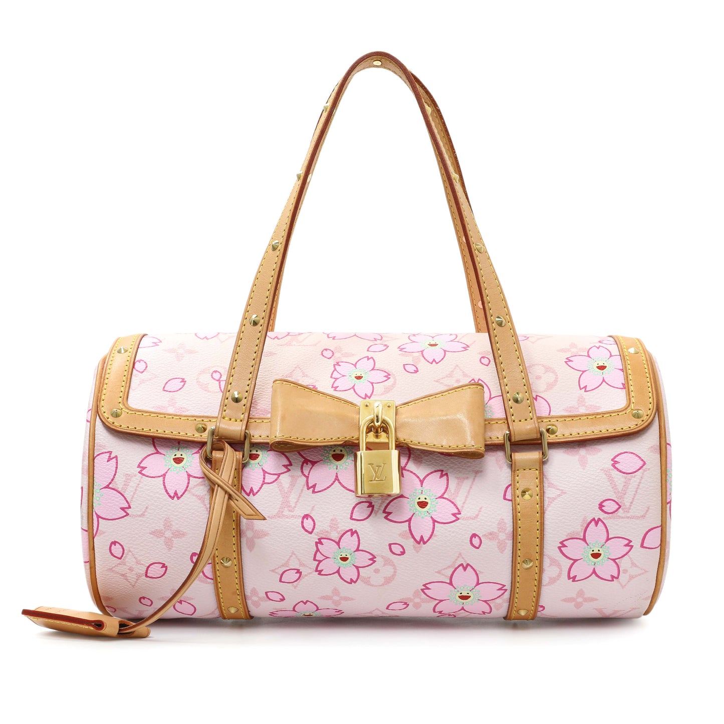 Exclusive Louis Vuitton Cherry Blossom Canvas Papillon Bowler — Front View