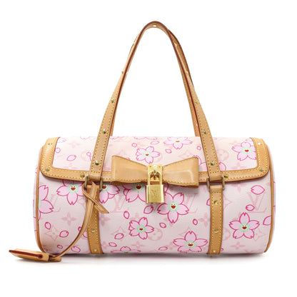 Exclusive Louis Vuitton Cherry Blossom Canvas Papillon Bowler — Front View