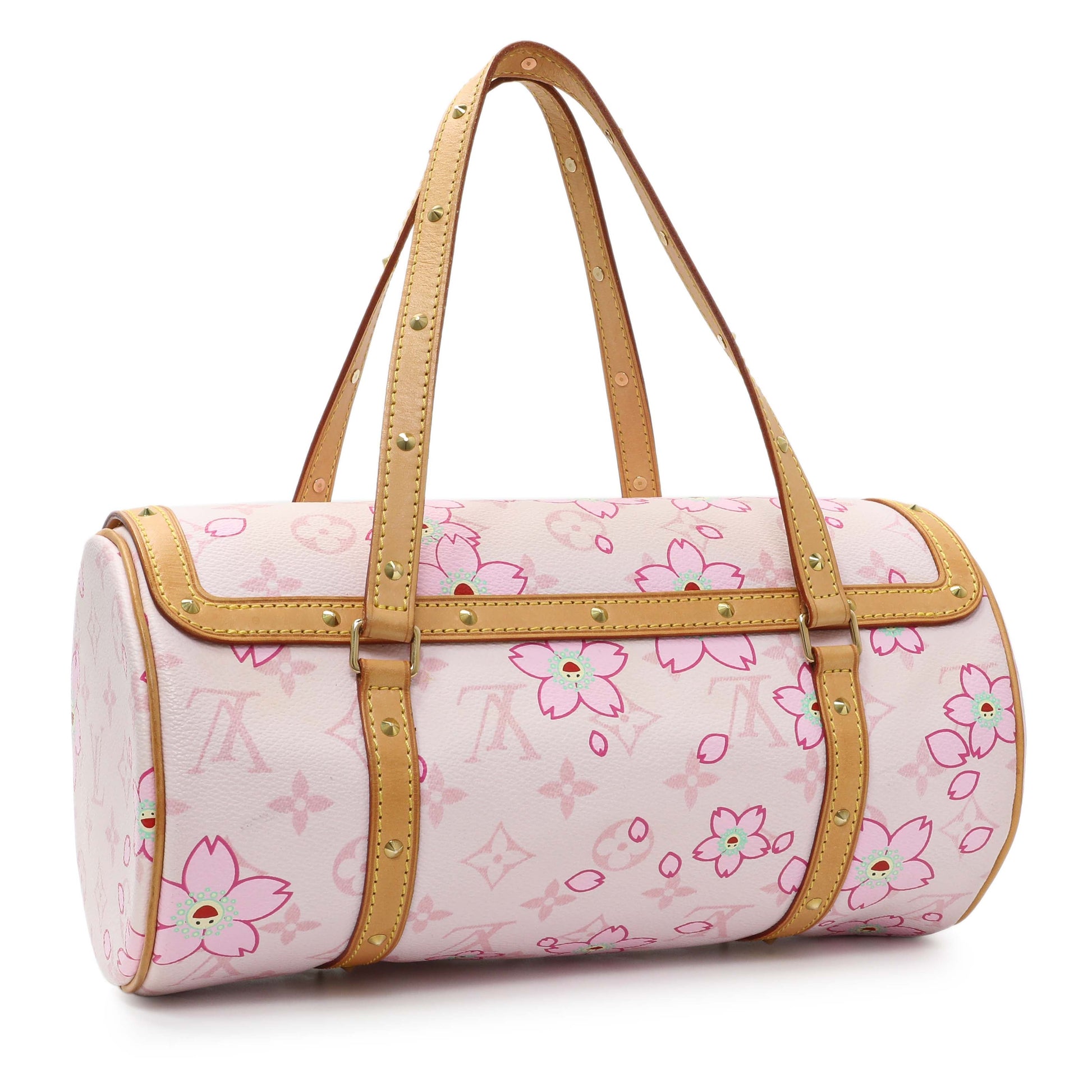 Exclusive Louis Vuitton Cherry Blossom Canvas Papillon Bowler — Side View