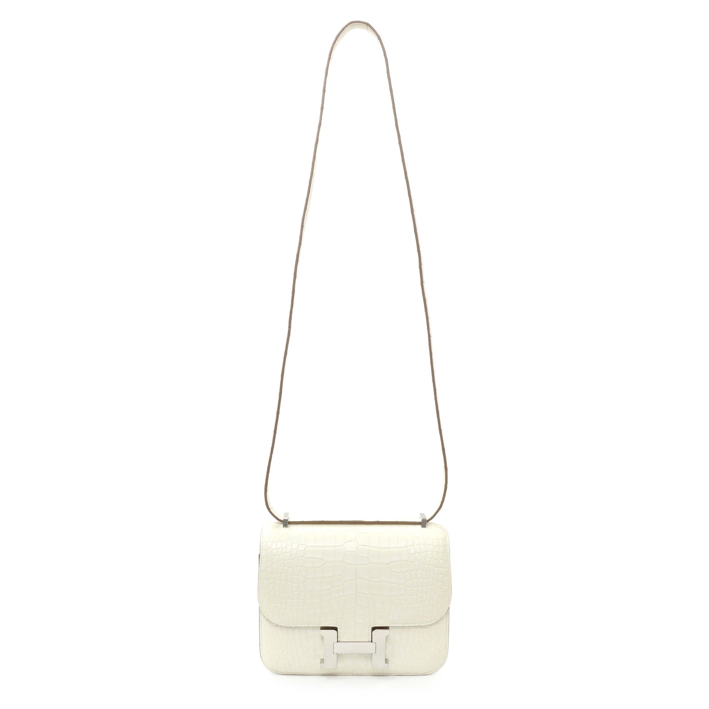 Exclusive Hermes Béton Matte Alligator Constance 18 — Front View