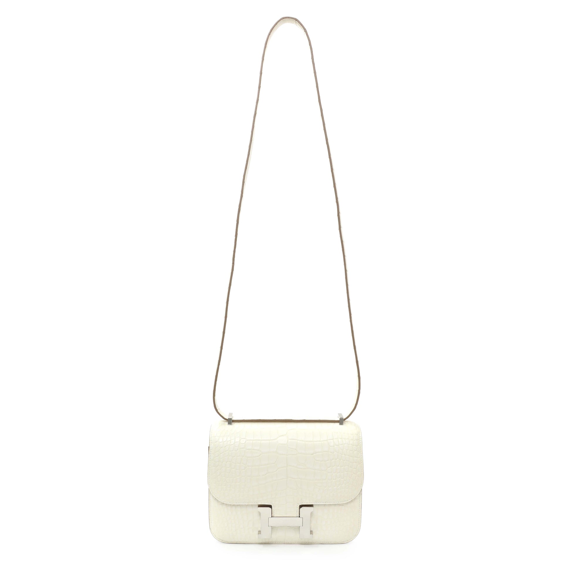 Exclusive Hermes Béton Matte Alligator Constance 18 — Front View
