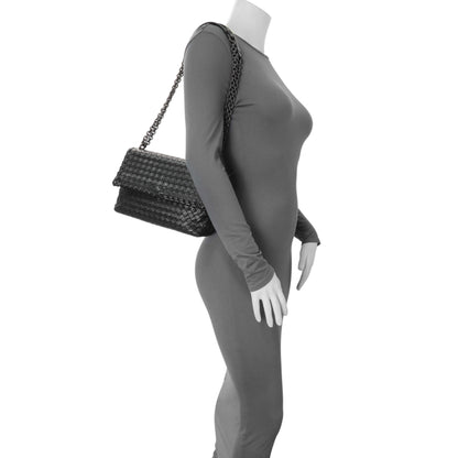 Exclusive Bottega Veneta Black Nappa Intrecciato Small Olimpia Shoulder Bag — Alternate View 8