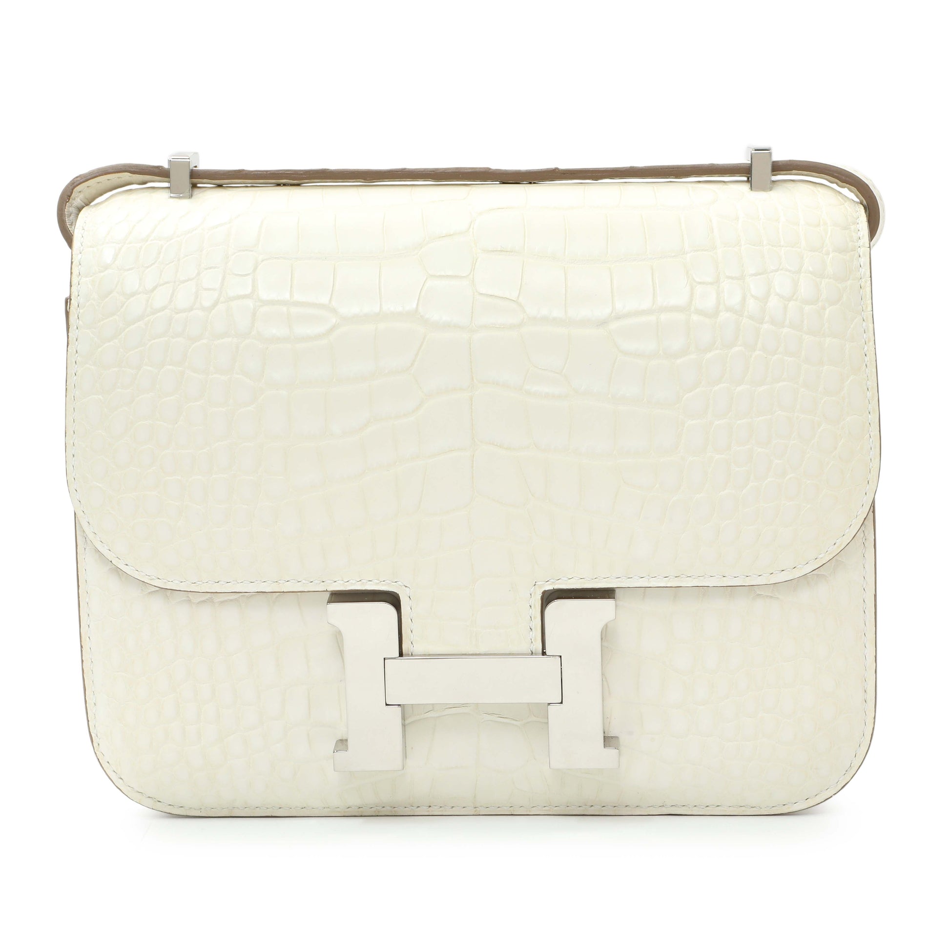 Exclusive Hermes Béton Matte Alligator Constance 18 — Side View