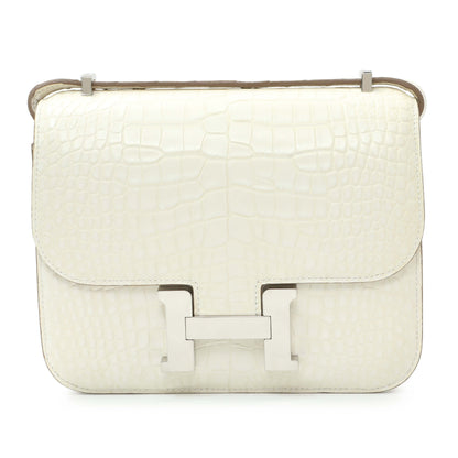 Exclusive Hermes Béton Matte Alligator Constance 18 — Side View