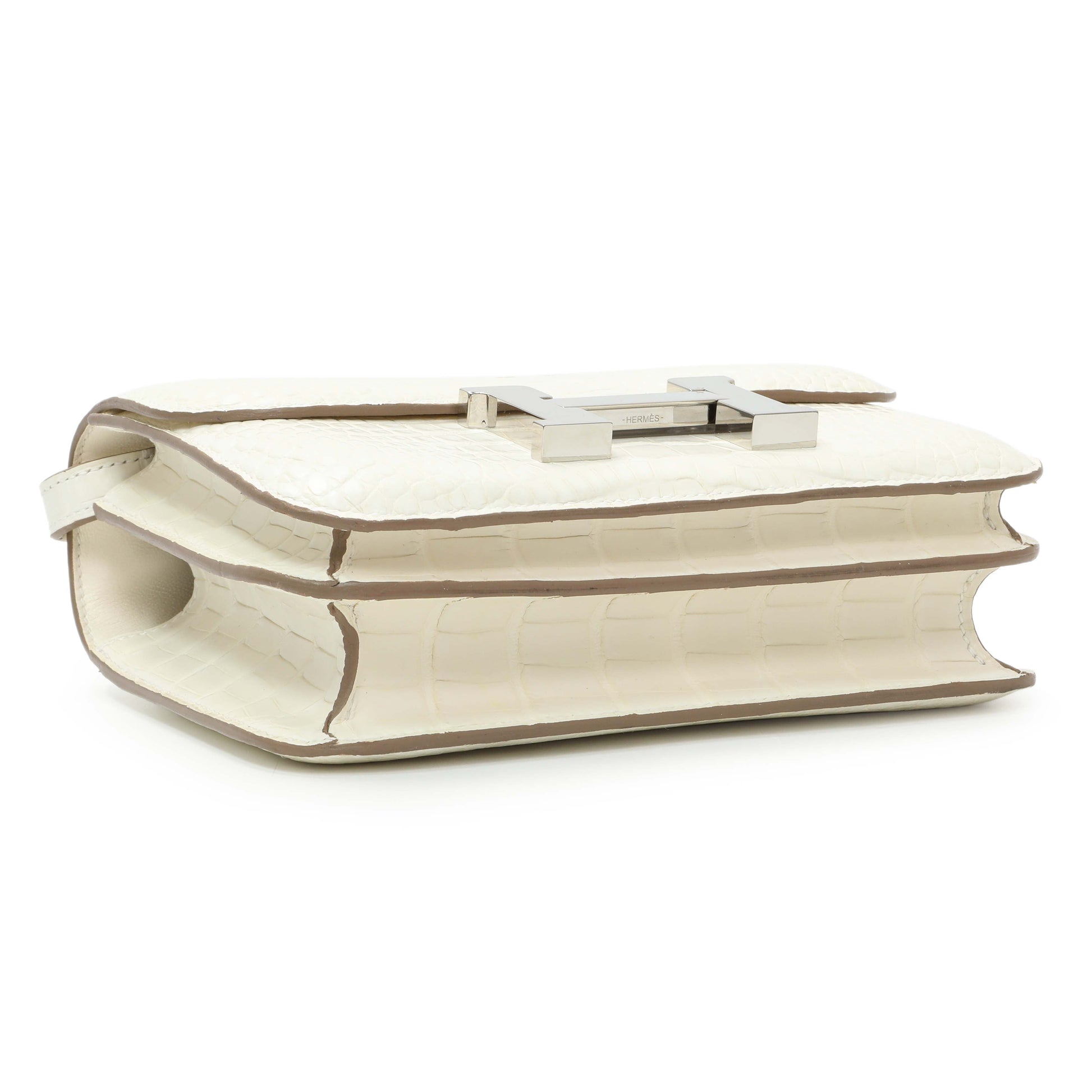 Exclusive Hermes Béton Matte Alligator Constance 18 — Top View