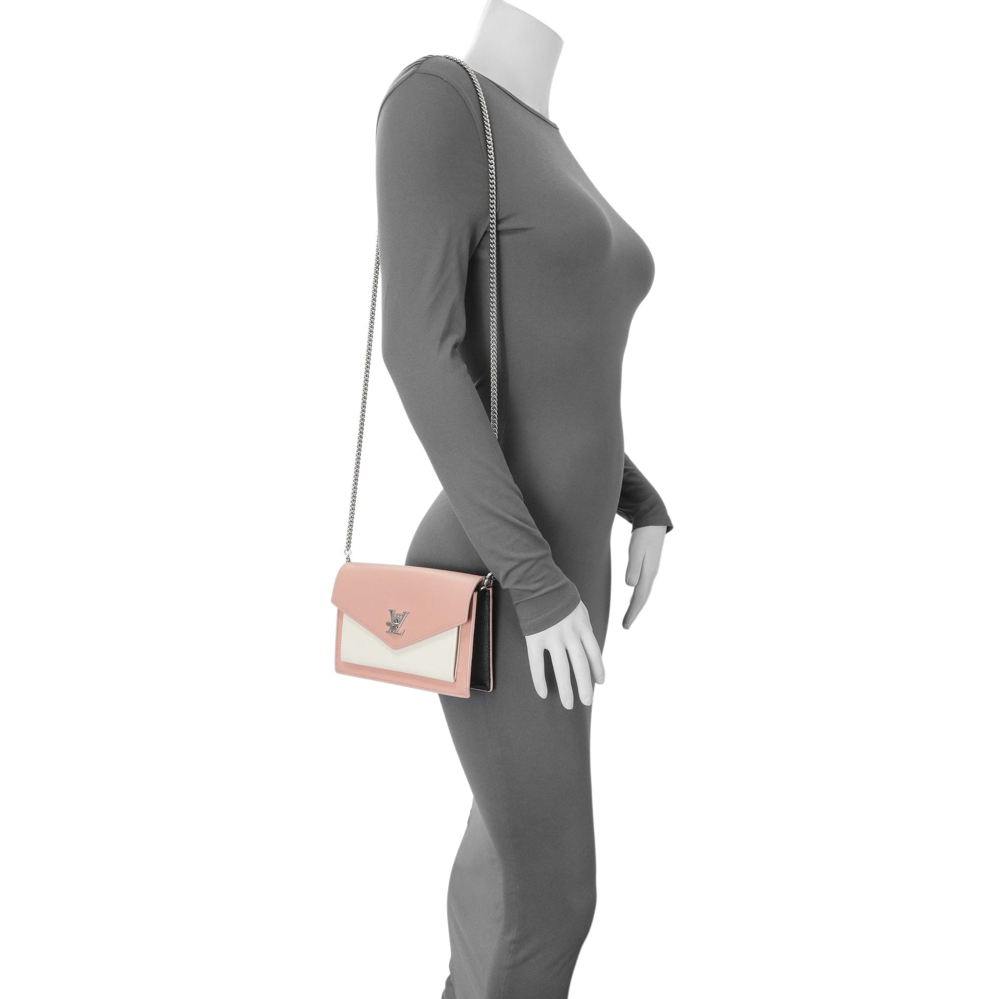 Exclusive Louis Vuitton Pink Calfskin Mylockme Chain Pochette — Alternate View 13