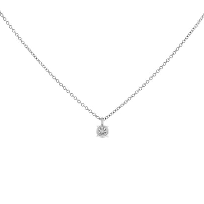 Exclusive Tiffany & Co. Platinum Solitaire Diamond Pendant — Side View