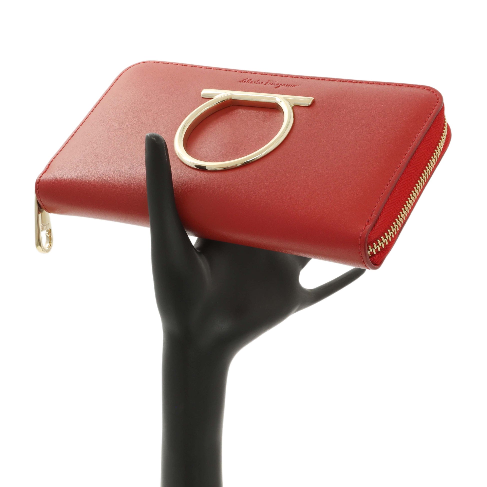 Exclusive Salvatore Ferragamo Red Calfskin Continental Wallet — Alternate View 7