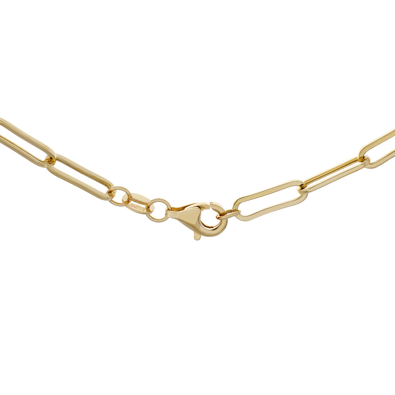 Exclusive 18K Yellow Gold Paperclip Chain — Side View