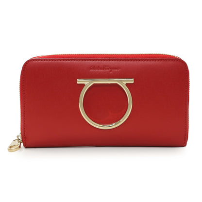 Exclusive Salvatore Ferragamo Red Calfskin Continental Wallet — Front View