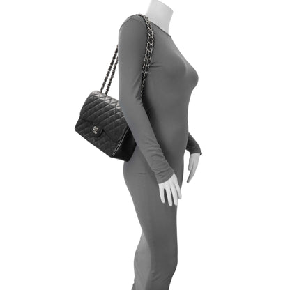 Exclusive Chanel Black Caviar Jumbo Classic Double Flap — Alternate View 11