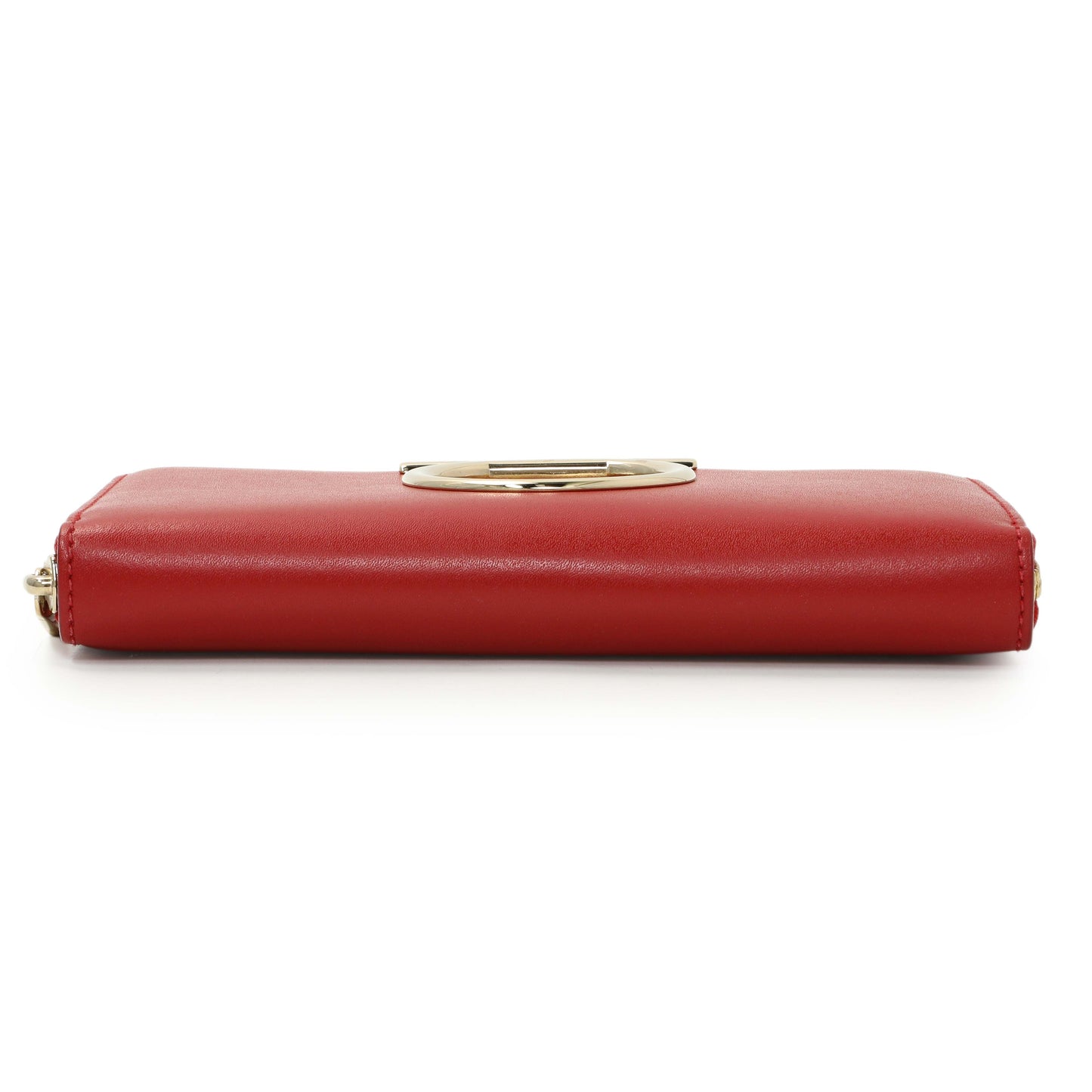 Exclusive Salvatore Ferragamo Red Calfskin Continental Wallet — Back View