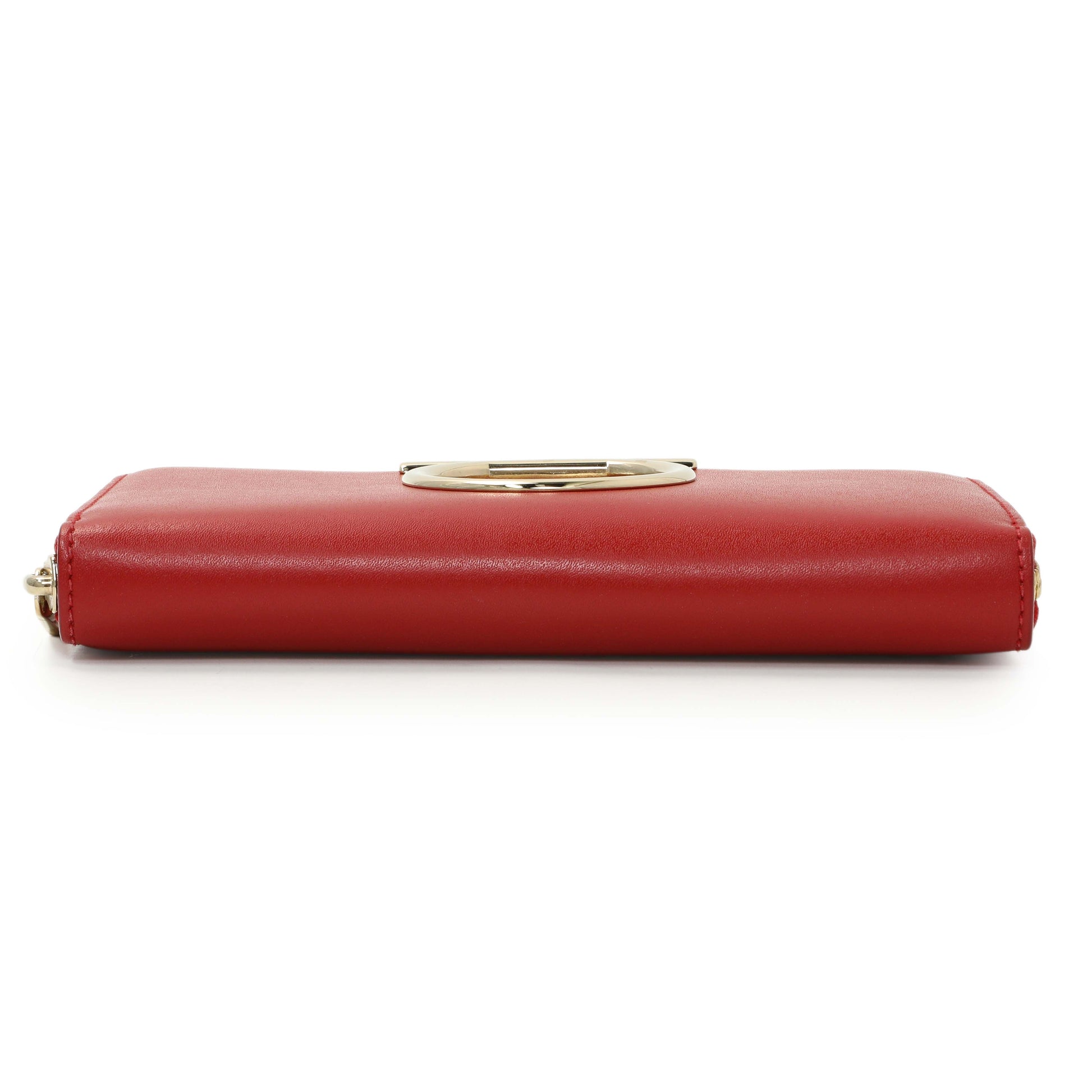 Exclusive Salvatore Ferragamo Red Calfskin Continental Wallet — Back View