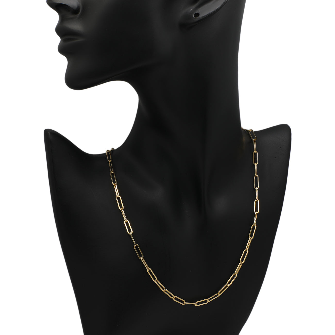 Exclusive 18K Yellow Gold Paperclip Chain — Back View