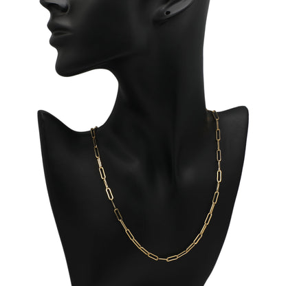 Exclusive 18K Yellow Gold Paperclip Chain — Back View