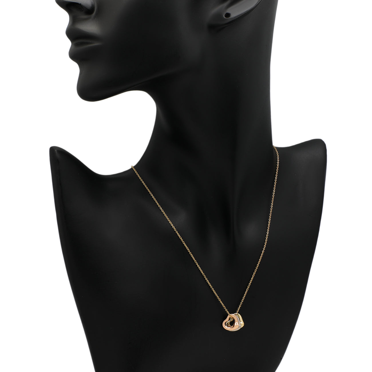 Exclusive Tiffany & Co. 18K Elsa Peretti Open Heart Triple Pendant Necklace — Detail View