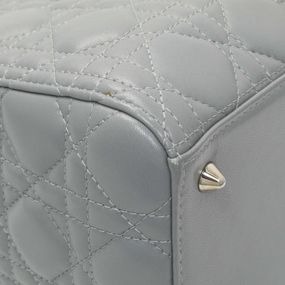 Exclusive Christian Dior Grey Lambskin Cannage Medium Lady Dior — Top View