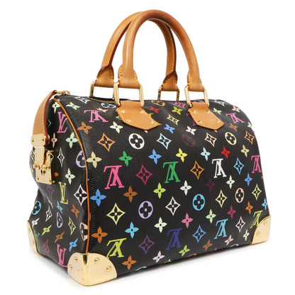 Exclusive Louis Vuitton Black Monogram Multicolor Speedy 30 — Side View