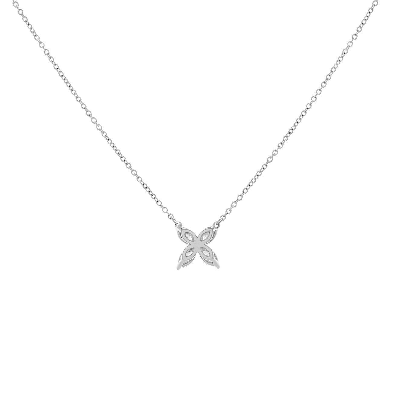 Exclusive Tiffany & Co. Platinum 0.46 Carat Medium Victoria Pendant Necklace — Side View