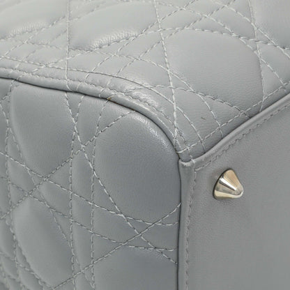 Exclusive Christian Dior Grey Lambskin Cannage Medium Lady Dior — Lifestyle View