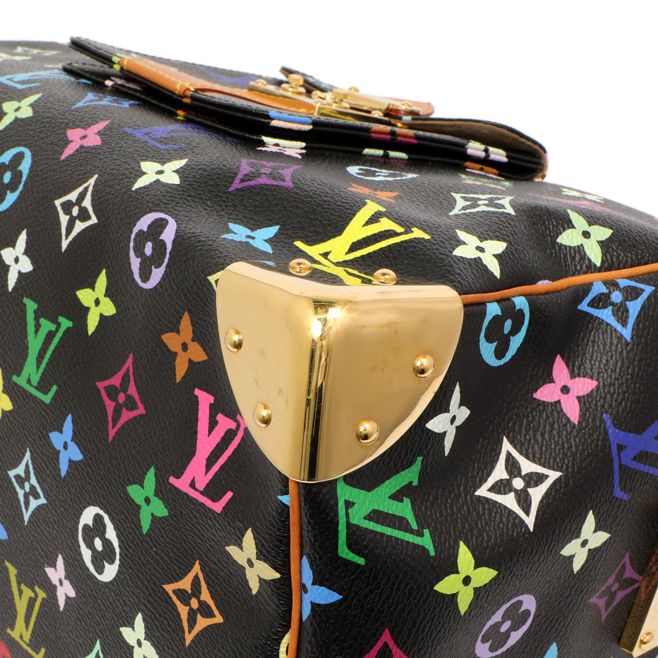 Exclusive Louis Vuitton Black Monogram Multicolor Speedy 30 — Detail View