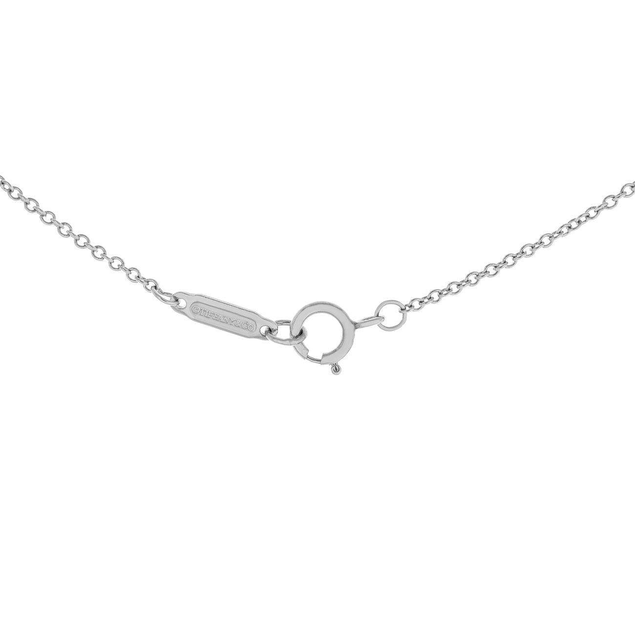Exclusive Tiffany & Co. Platinum 0.46 Carat Medium Victoria Pendant Necklace — Back View