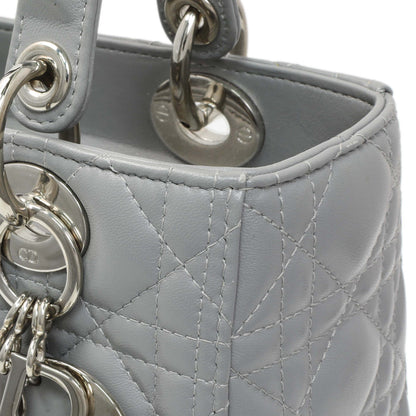 Exclusive Christian Dior Grey Lambskin Cannage Medium Lady Dior — Alternate View 9