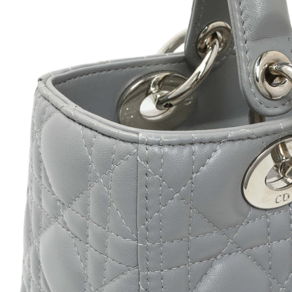 Exclusive Christian Dior Grey Lambskin Cannage Medium Lady Dior — Alternate View 10