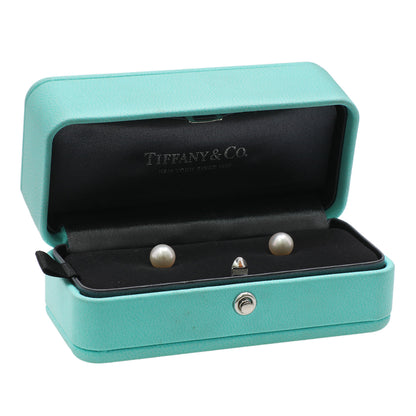 Exclusive Tiffany & Co. 18K White Gold Signature Pearl Earrings — Top View
