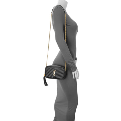 Exclusive Saint Laurent Black Grain De Poudre Matelasse Monogram Mini Lou Camera Bag — Alternate View 7