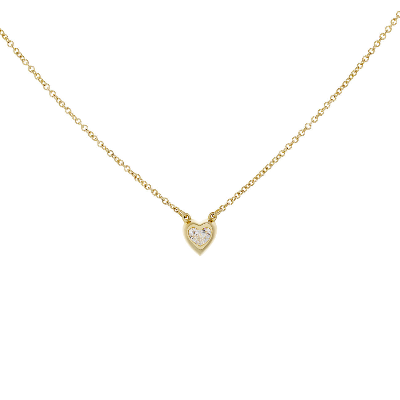 Exclusive Tiffany & Co. 18K Yellow Gold Diamonds by the Yard Heart Necklace — Front View