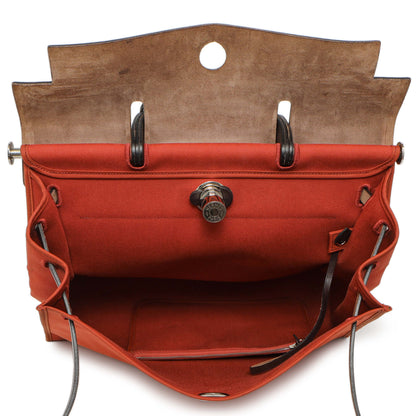 Exclusive Hermes Rouge Venetian Toile Vache Hunter Herbag Zip 39 — Alternate View 8