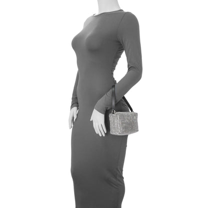 Exclusive Alexander Wang Black Silver Mesh Crystal Rhinestone Mini Heiress Pouch — Alternate View 7