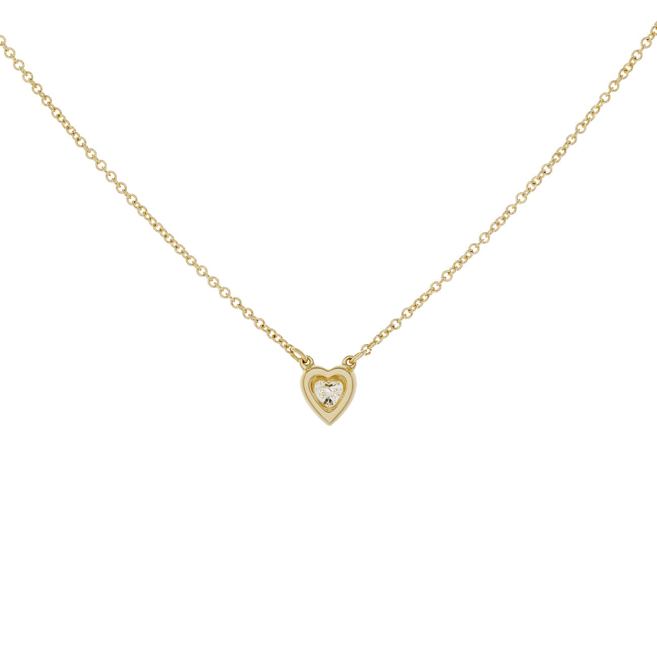 Exclusive Tiffany & Co. 18K Yellow Gold Diamonds by the Yard Heart Necklace — Side View