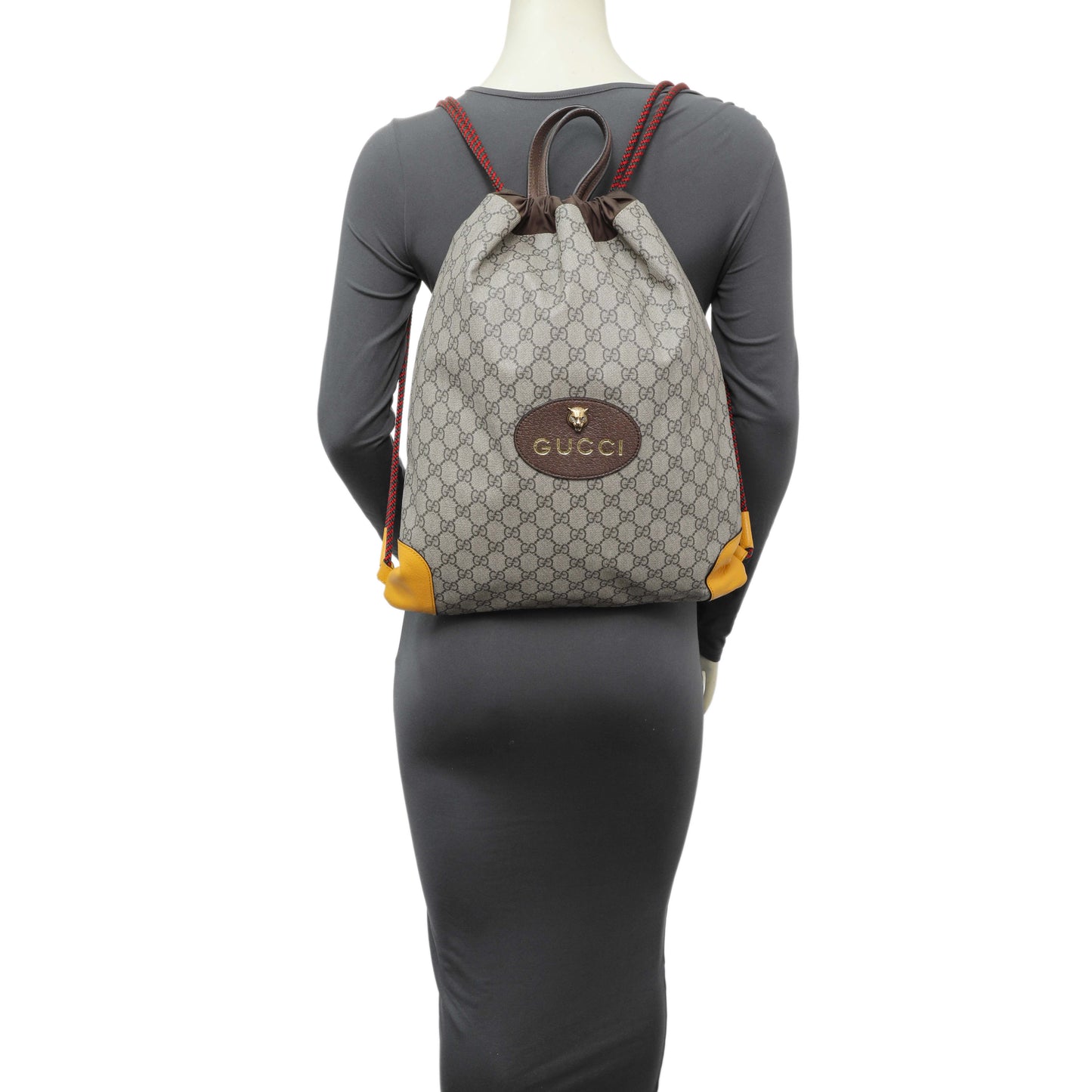 Exclusive Gucci GG Supreme Neo Vintage Drawstring Backpack — Alternate View 9